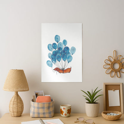 Dachshund And Balloons Art Print