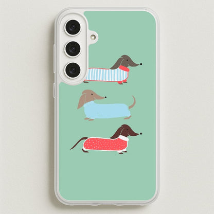 Sausage Dogs in Jumpers Phone Case for Galaxy S25FE