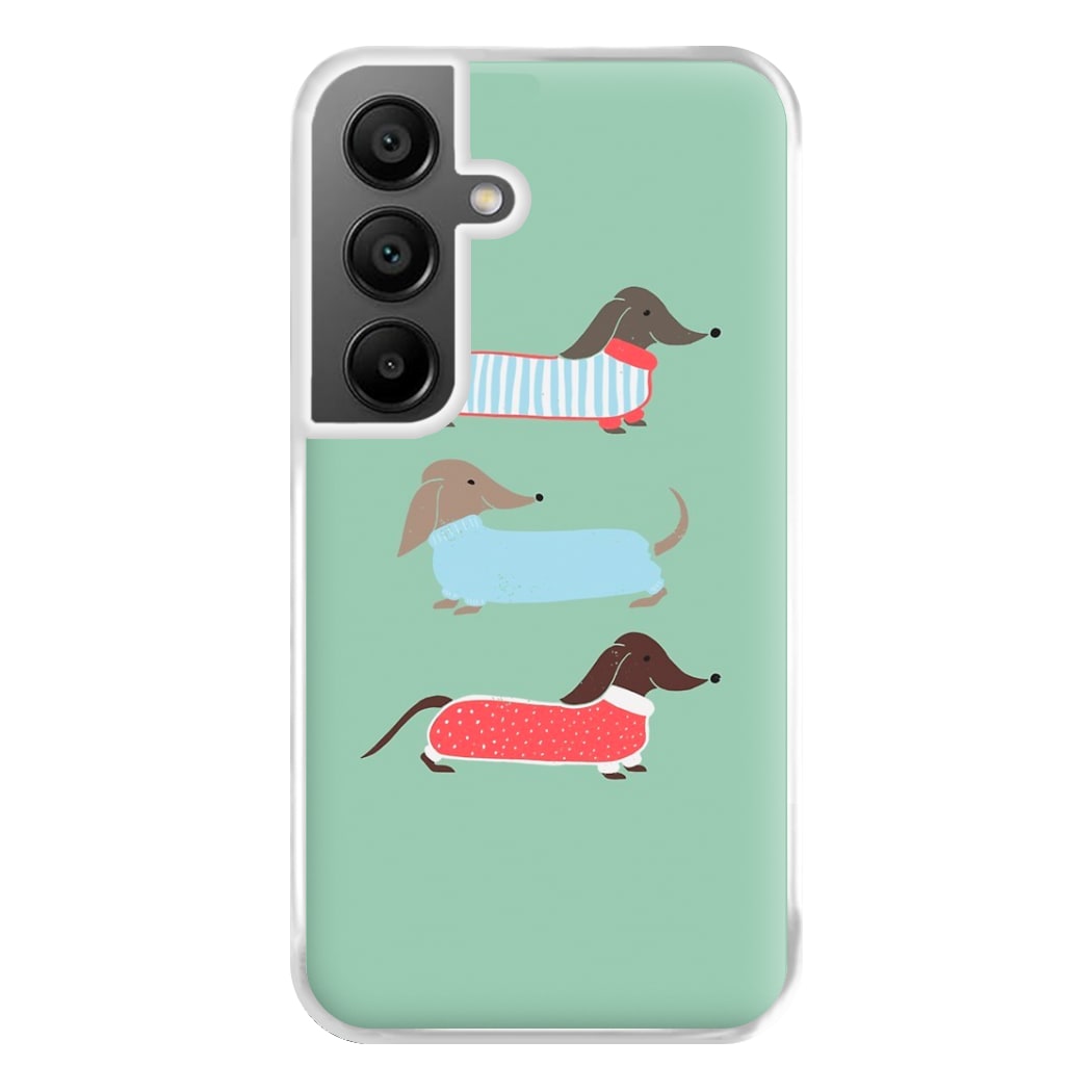 Sausage Dogs in Jumpers Phone Case for Galaxy A55