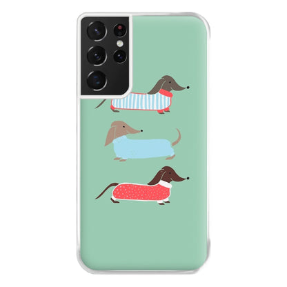 Sausage Dogs in Jumpers Phone Case for Galaxy S21 Ultra