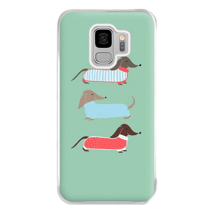 Sausage Dogs in Jumpers Phone Case for Galaxy S9 Plus