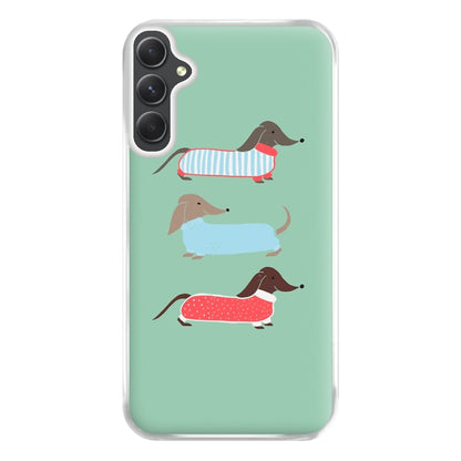 Sausage Dogs in Jumpers Phone Case for Galaxy A34