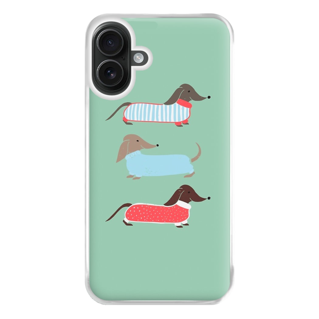 Sausage Dogs in Jumpers Phone Case for iPhone 16 Plus