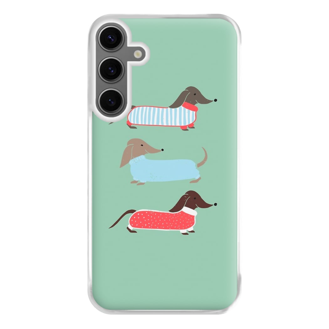 Sausage Dogs in Jumpers Phone Case for Galaxy S24FE