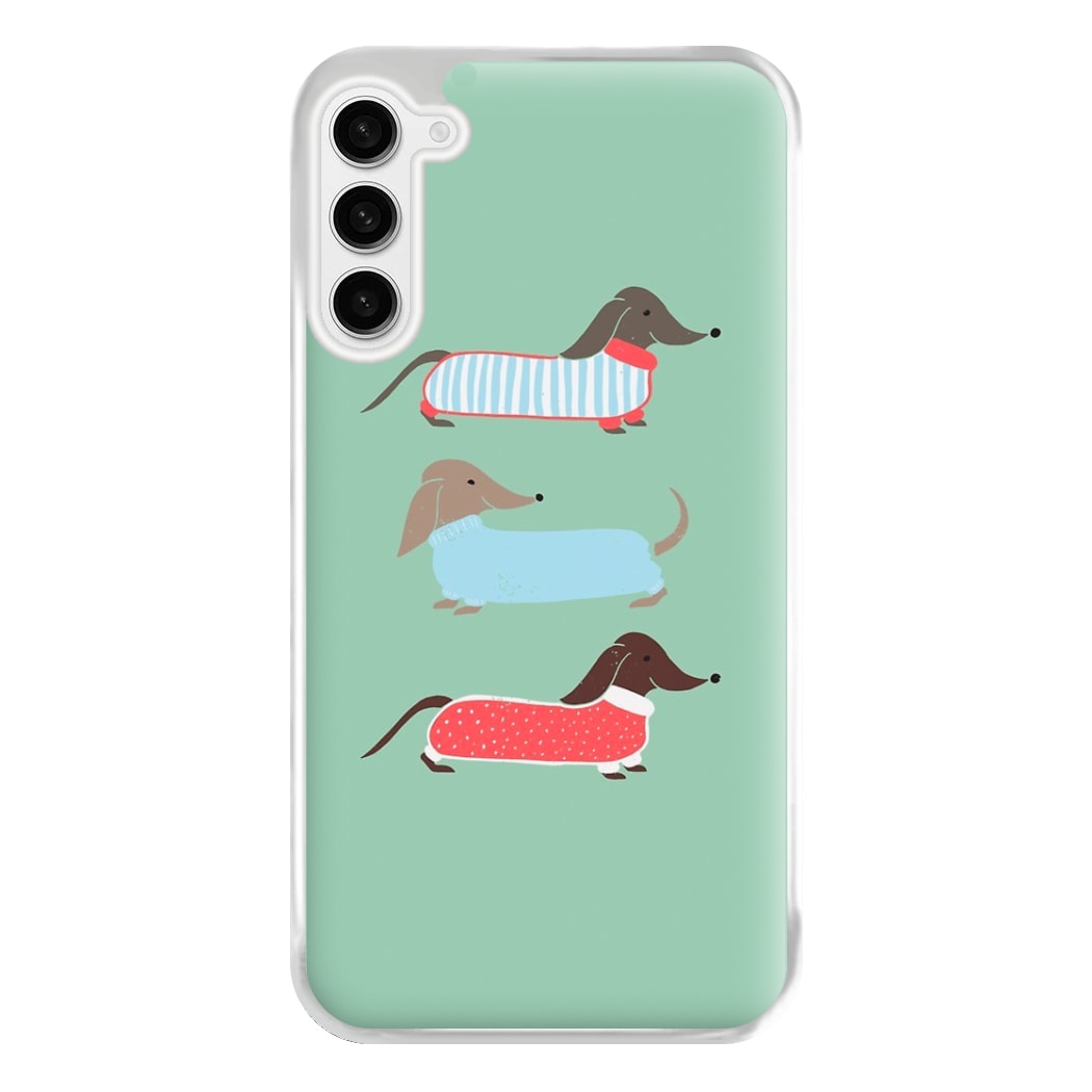 Sausage Dogs in Jumpers Phone Case for Galaxy S23FE