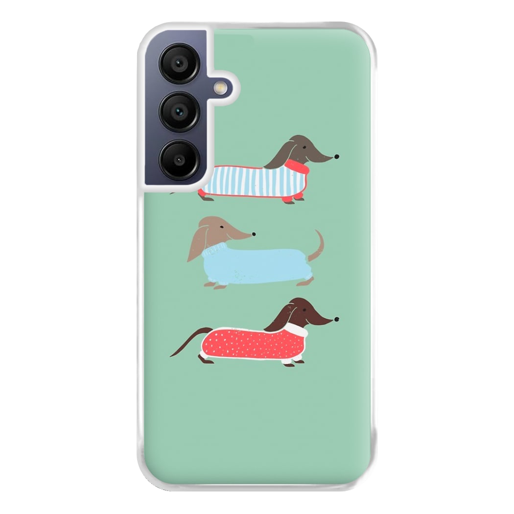 Sausage Dogs in Jumpers Phone Case for Galaxy A16