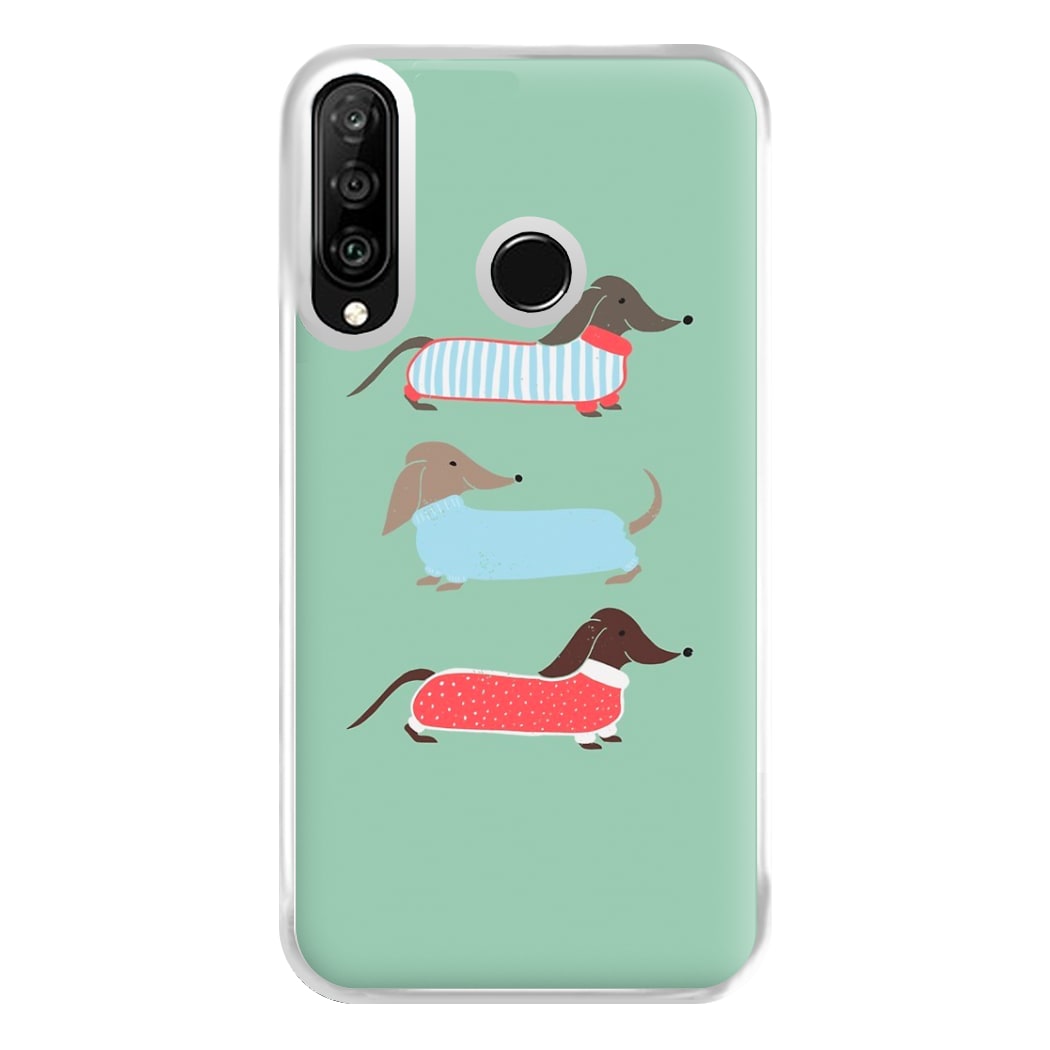 Sausage Dogs in Jumpers Phone Case for Huawei P30 Lite