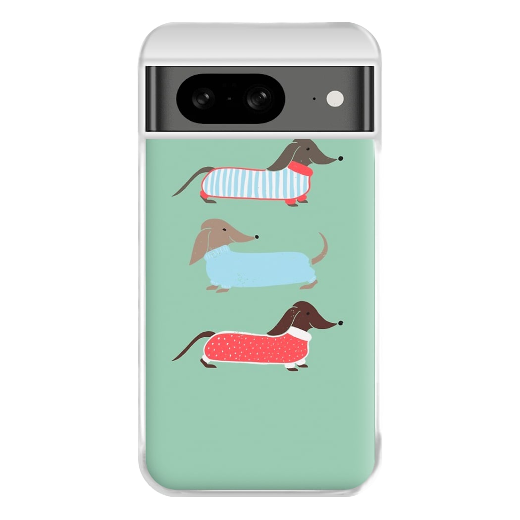 Sausage Dogs in Jumpers Phone Case for Google Pixel 8