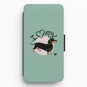 I Love My Dachshund Flip Wallet Phone Case 1