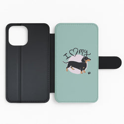 I Love My Dachshund Flip Wallet Phone Case