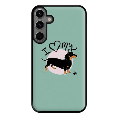 I Love My Dachshund Phone Case for Galaxy S23FE