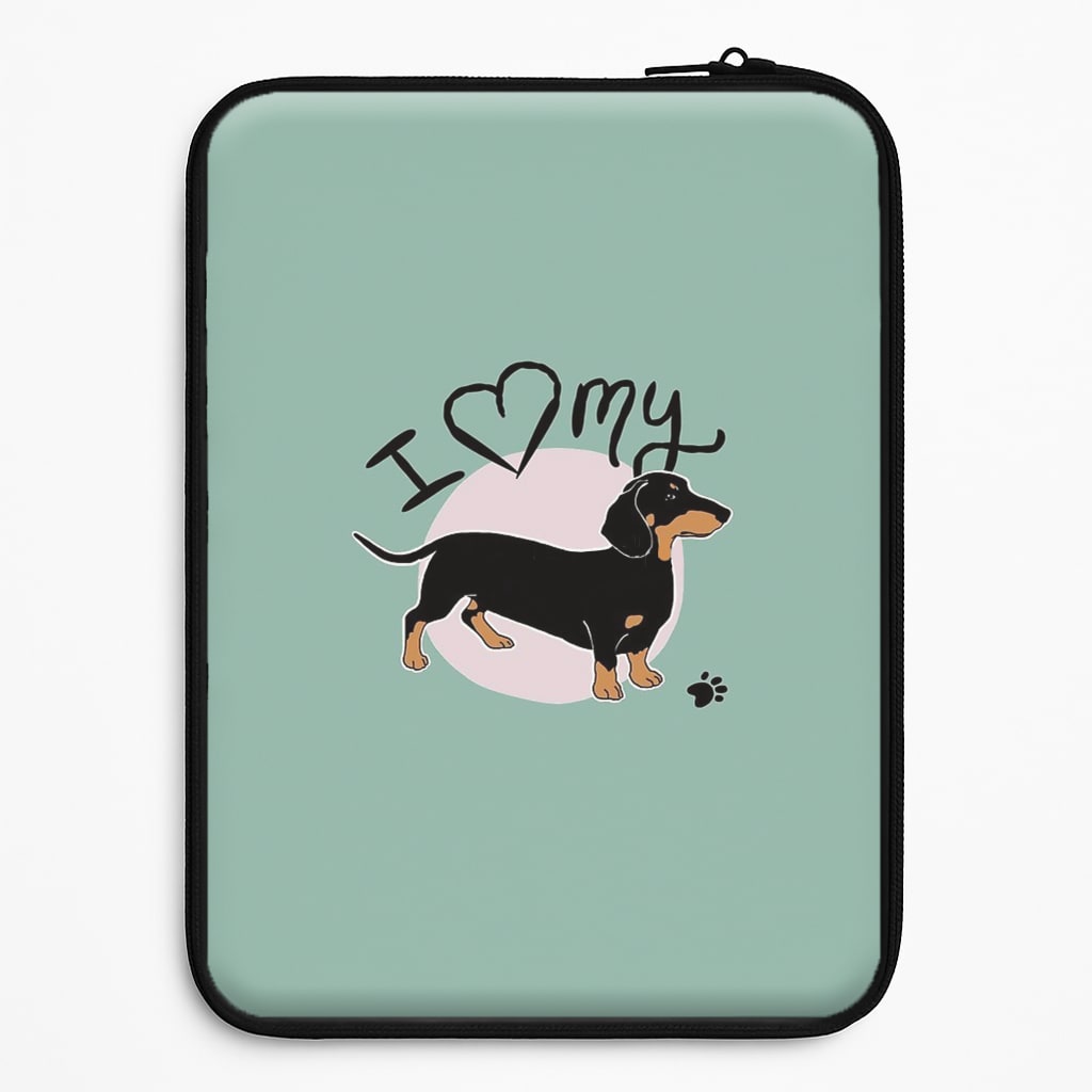 I Love My Dachshund Laptop Sleeve