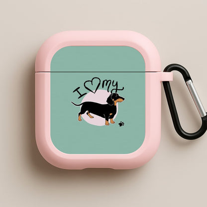 I Love My Dachshund Pink AirPods Case