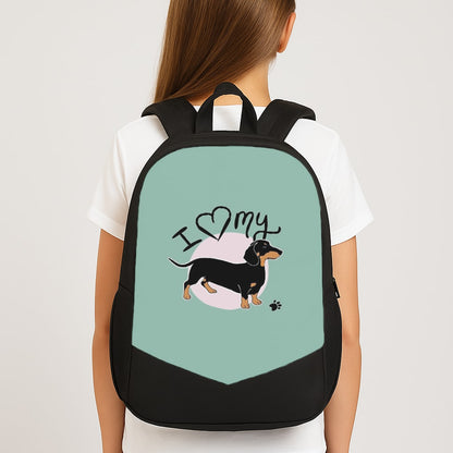 I Love My Dachshund Large School Bag
