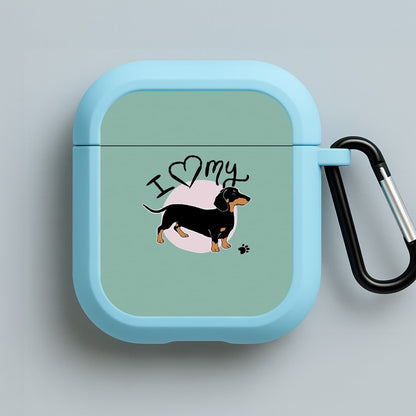 I Love My Dachshund Blue AirPods Case