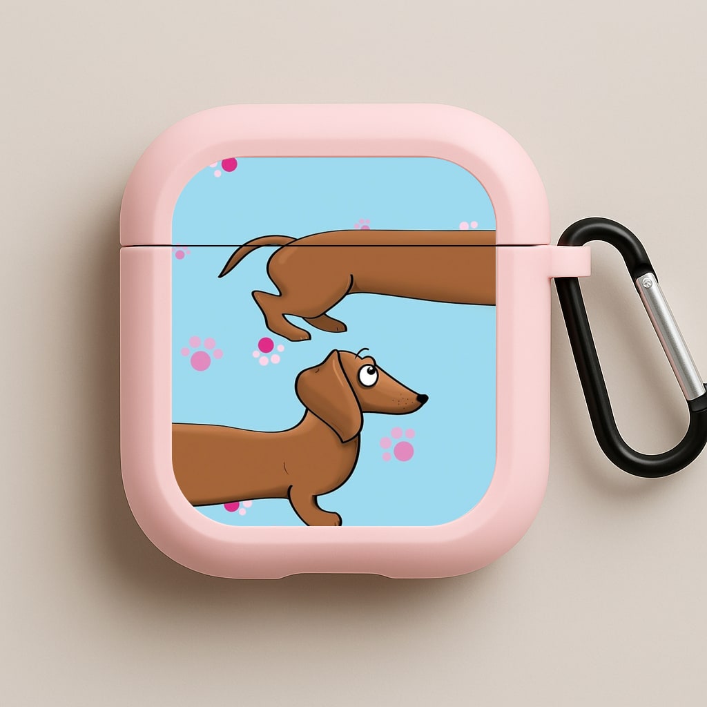 Dachshund 360 Pink AirPods Case