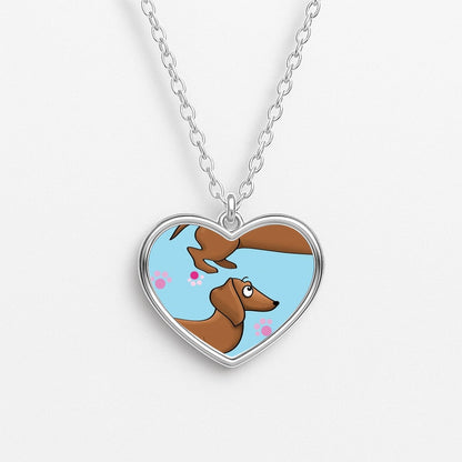 Dachshund 360 Heart Necklace