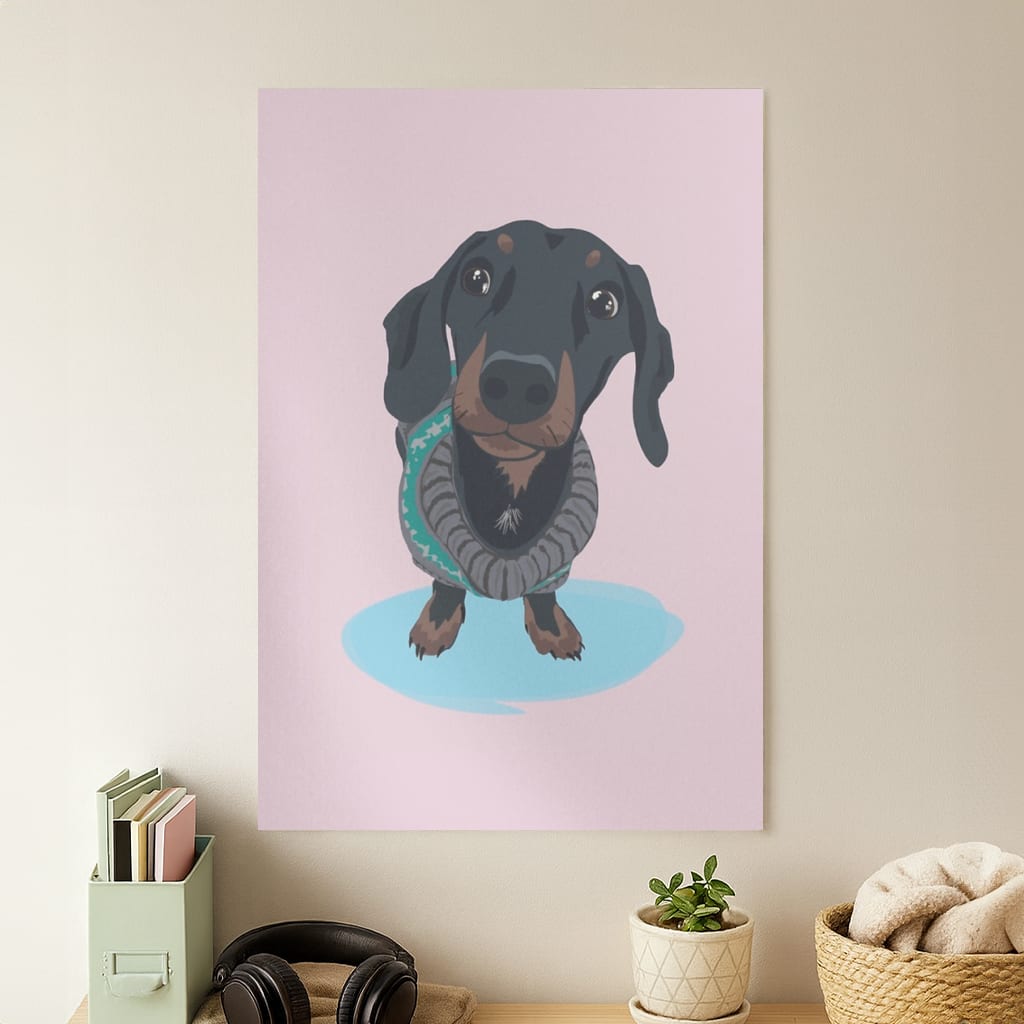 Cartoon Dachshund Poster