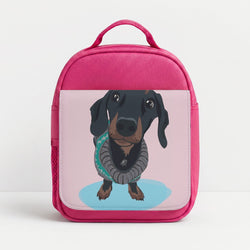 Cartoon Dachshund Lunchbox - Pink
