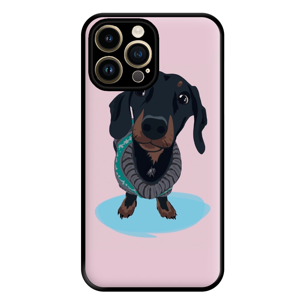 Cartoon Dachshund Phone Case for iPhone 14 Pro Max