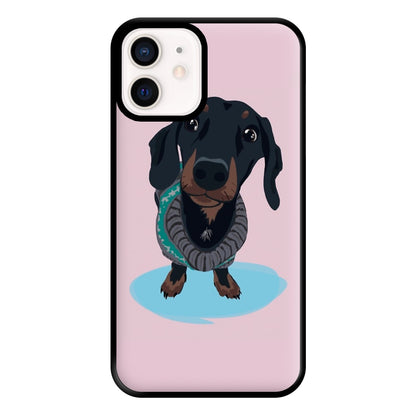 Cartoon Dachshund Phone Case for iPhone 13 Mini