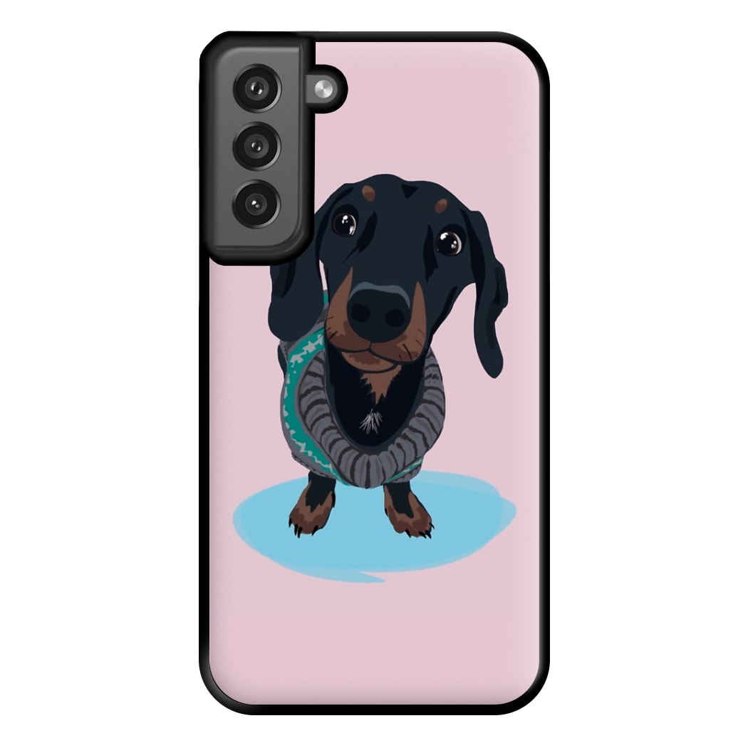 Cartoon Dachshund Phone Case for Galaxy S21FE