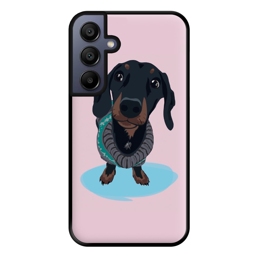 Cartoon Dachshund Phone Case for Galaxy A15