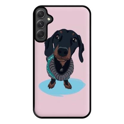 Cartoon Dachshund Phone Case for Galaxy A54