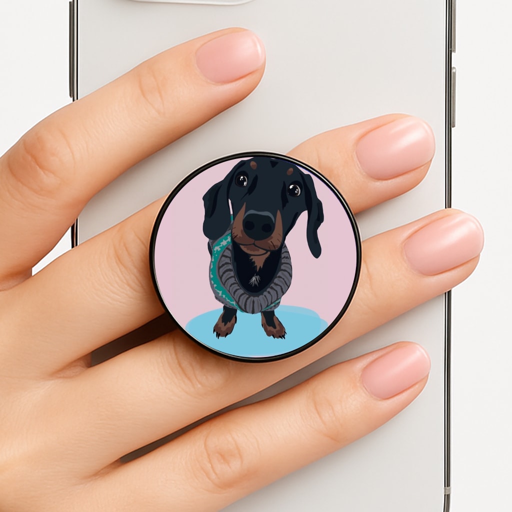 Cartoon Dachshund Phone Grip