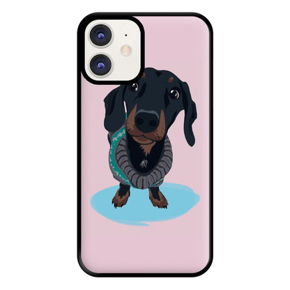 Cartoon Dachshund Phone Case for iPhone 12 / 12 Pro