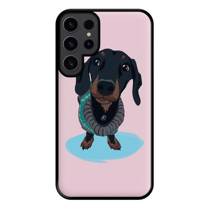 Cartoon Dachshund Phone Case for Galaxy S23 Ultra