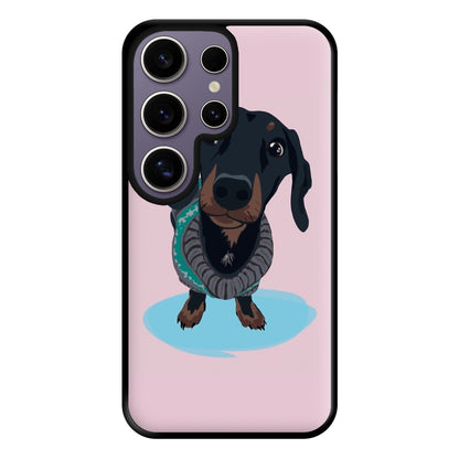 Cartoon Dachshund Phone Case for Galaxy S25 Ultra