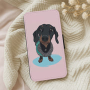Cartoon Dachshund Flip Wallet Phone Case 5