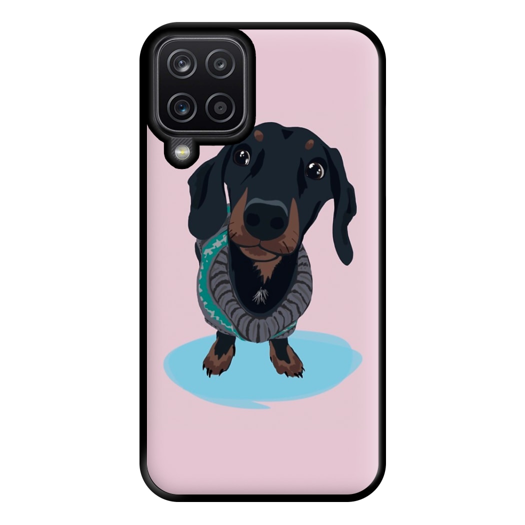 Cartoon Dachshund Phone Case for Galaxy A12