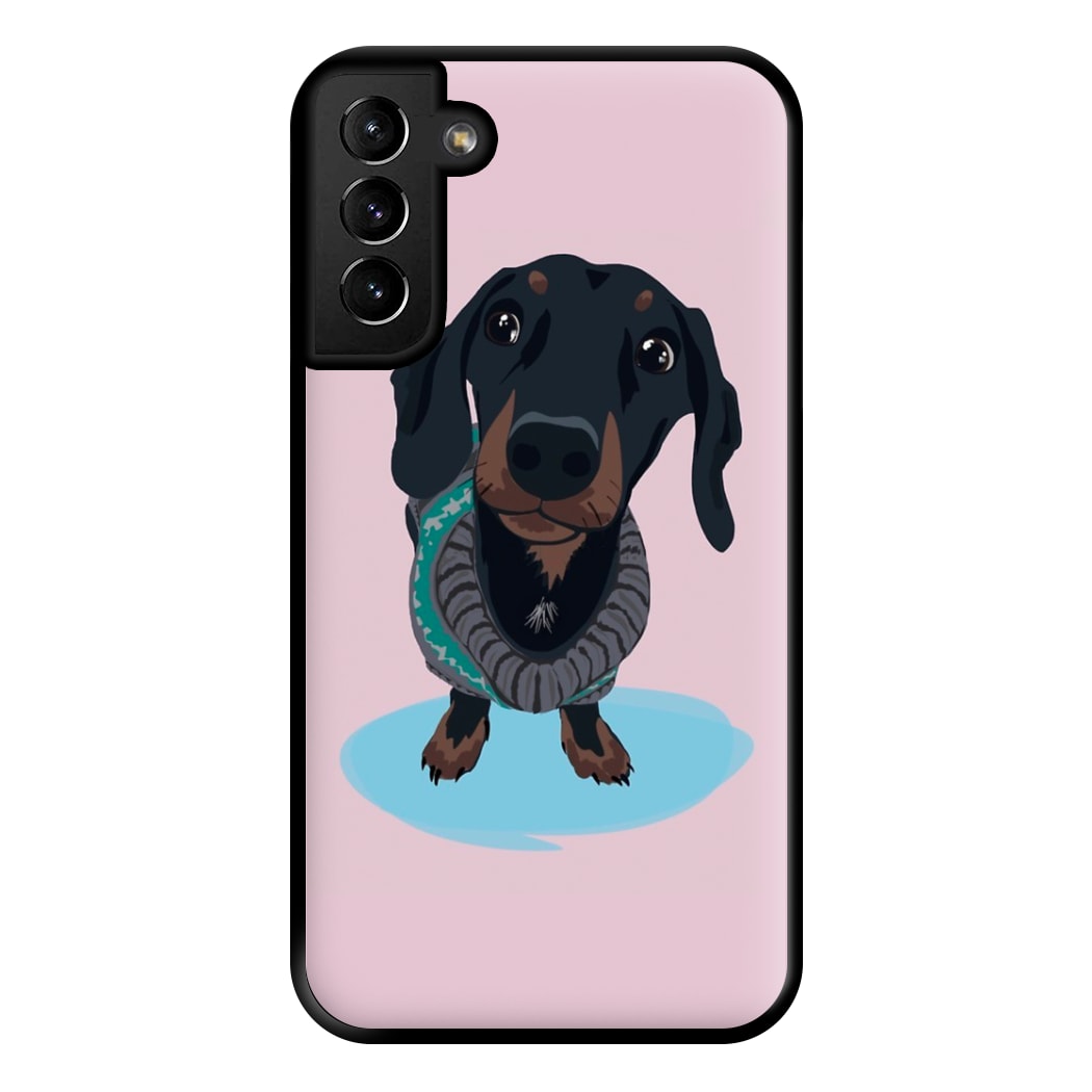 Cartoon Dachshund Phone Case for Galaxy S21 Plus