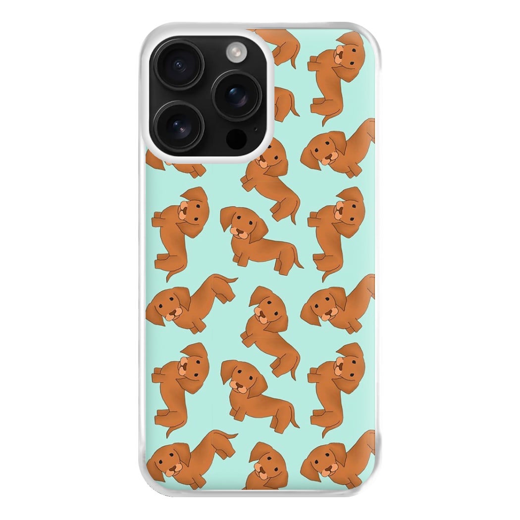 Sausage Dog Pattern Phone Case for iPhone 16 Pro Max