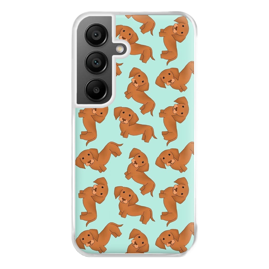 Sausage Dog Pattern Phone Case for Galaxy A55