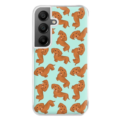 Sausage Dog Pattern Phone Case for Galaxy A55