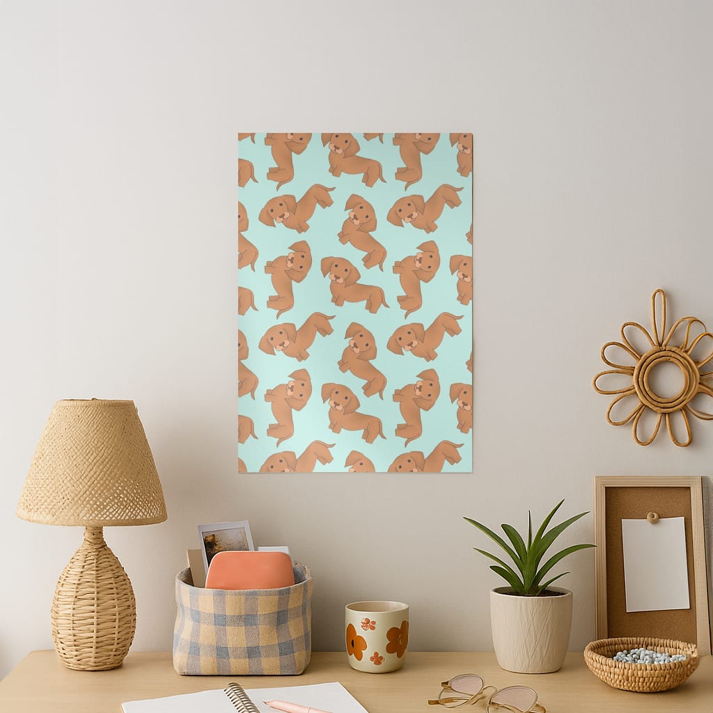 Sausage Dog Pattern Art Print