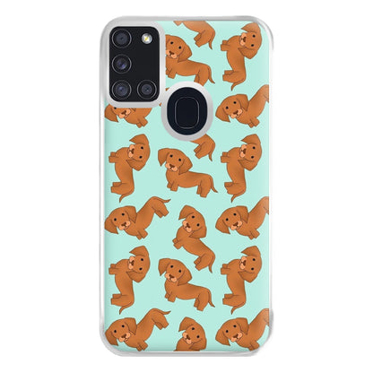 Sausage Dog Pattern Phone Case for Galaxy A21s