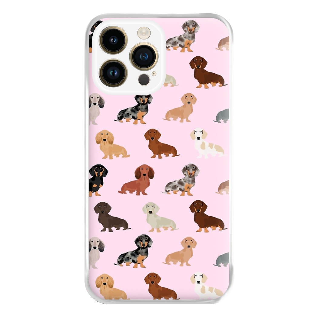 Dachshund Breed Pattern Phone Case for iPhone 14 Pro Max