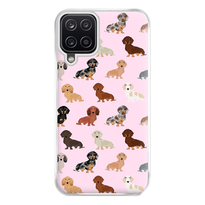 Dachshund Breed Pattern Phone Case for Galaxy A12