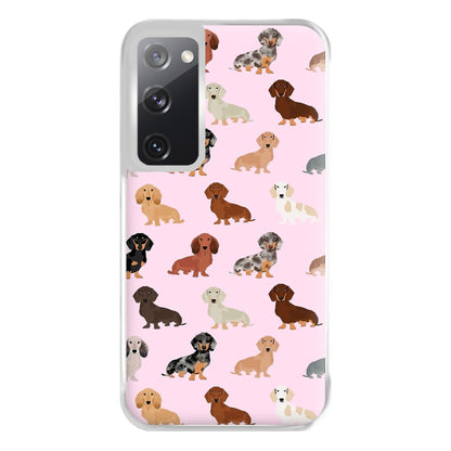 Dachshund Breed Pattern Phone Case for Galaxy S20FE