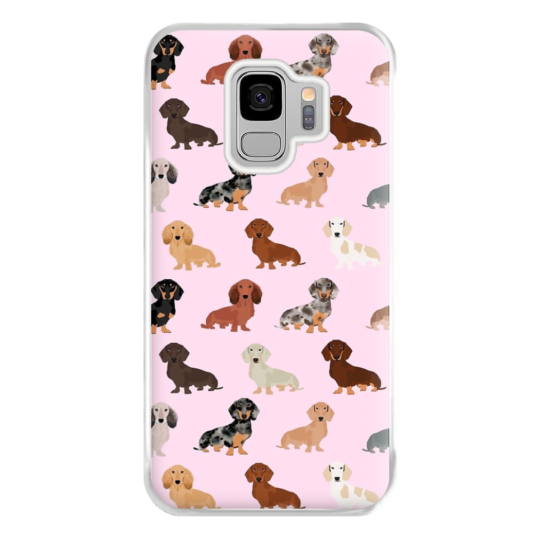 Dachshund Breed Pattern Phone Case for Galaxy S9 Plus