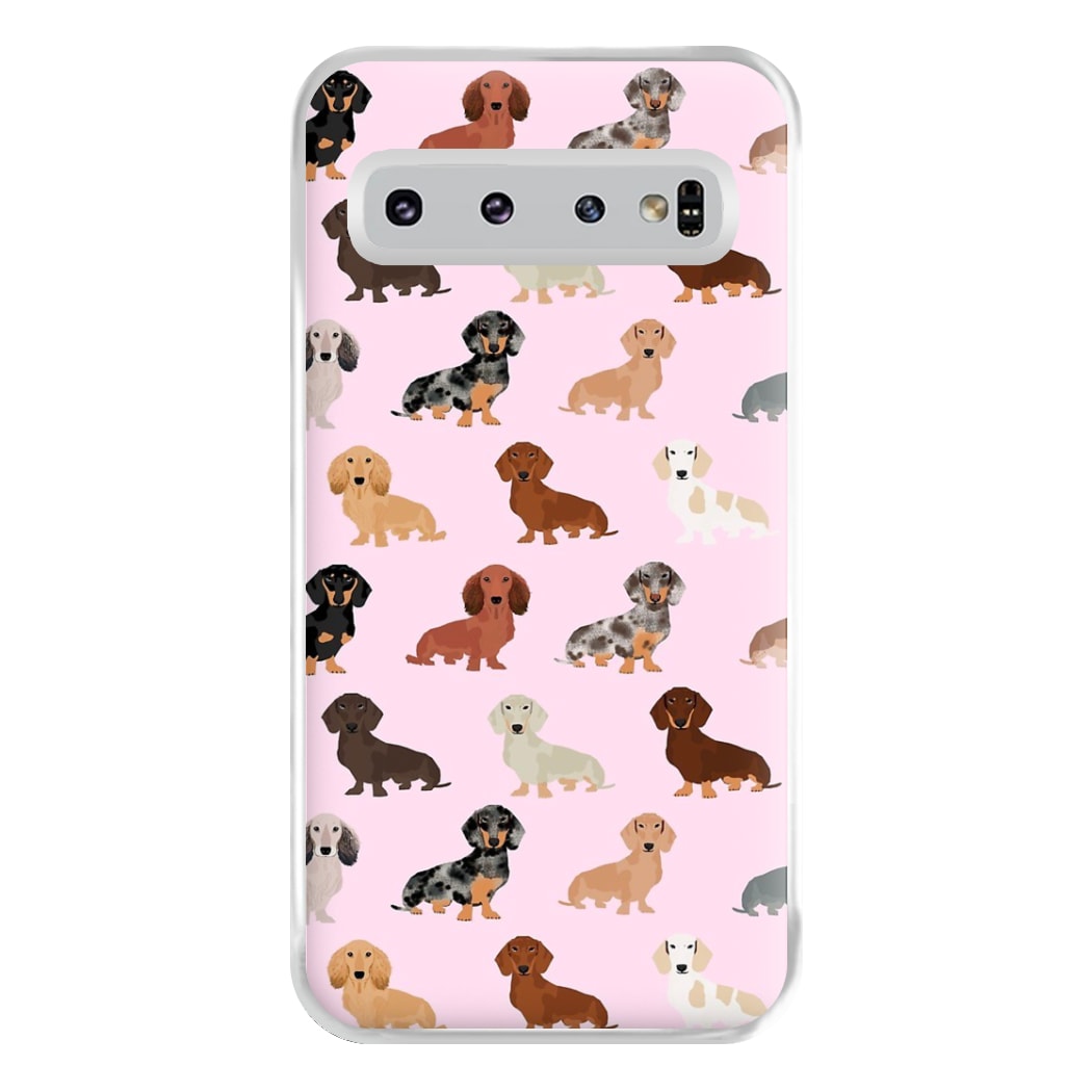 Dachshund Breed Pattern Phone Case for Galaxy S10 Plus