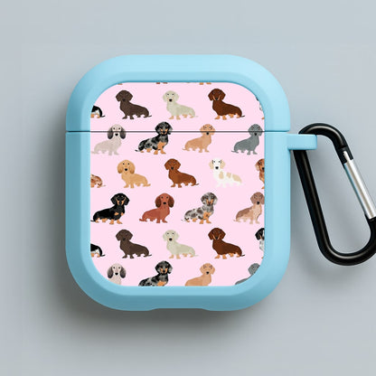 Dachshund Breed Pattern Blue AirPods Case