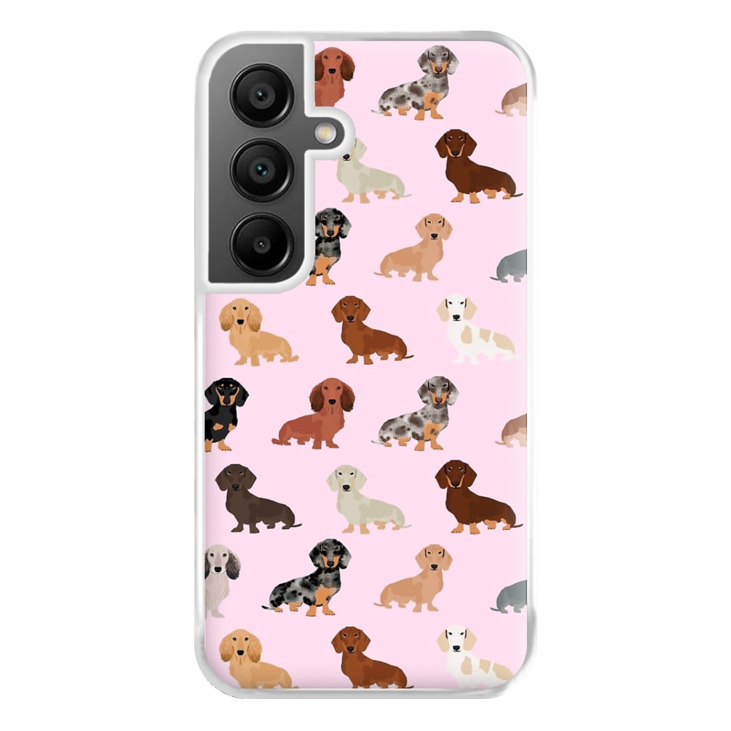 Dachshund Breed Pattern Phone Case for Galaxy A55