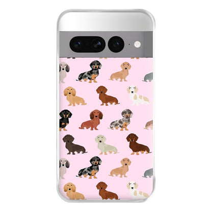 Dachshund Breed Pattern Phone Case for Google Pixel 7 Pro