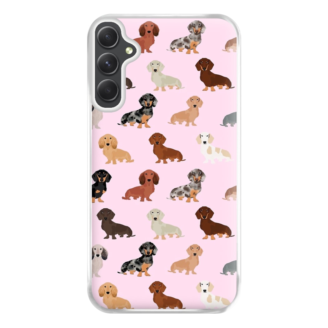 Dachshund Breed Pattern Phone Case for Galaxy A14