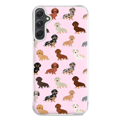 Dachshund Breed Pattern Phone Case for Galaxy A34